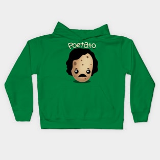 Poetato Funny Retro Vintage Edgar Allan Poe Cute Kawaii Potato Funny Pun Kids Hoodie